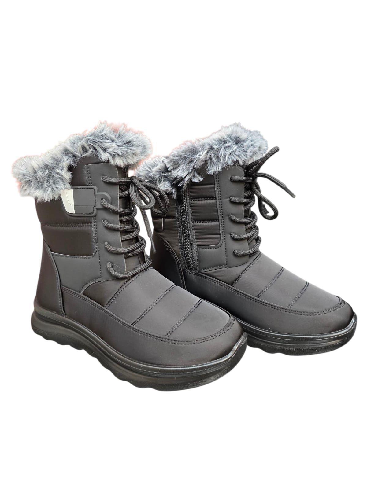 Botín Impermeable Mujer Forrado Cordones-2