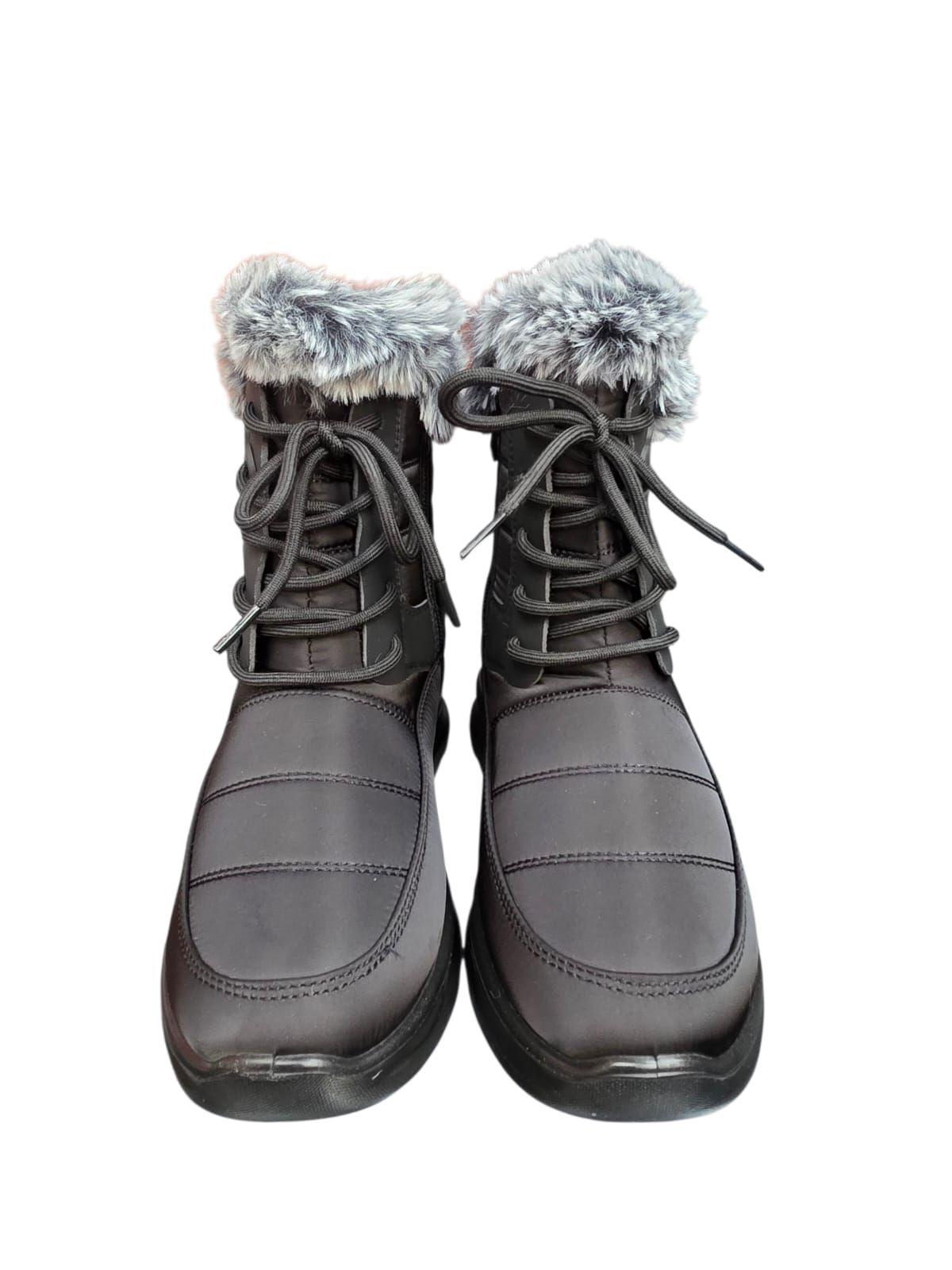Botín Impermeable Mujer Forrado Cordones-3