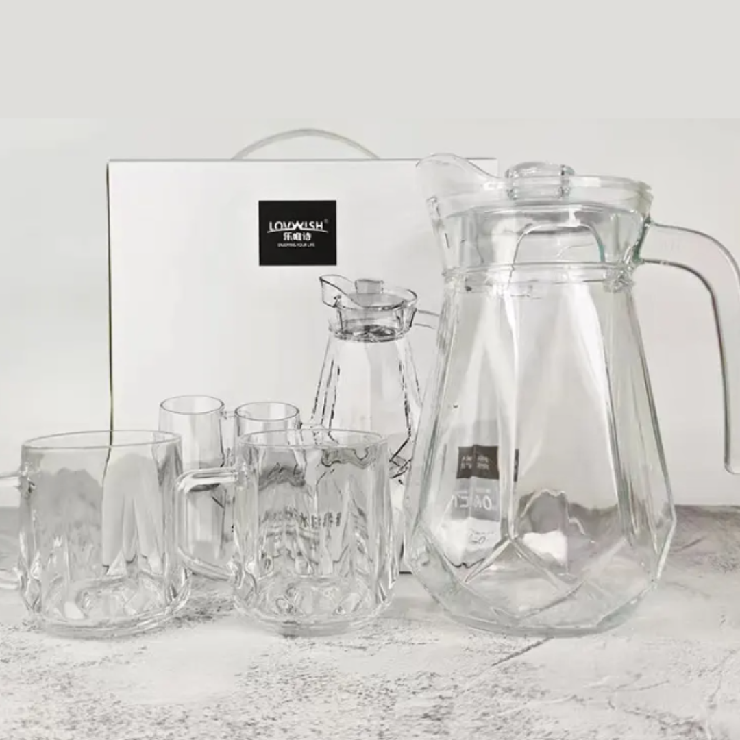 SET Jarra de vidrio 1,2Lt + 4 tazas-1