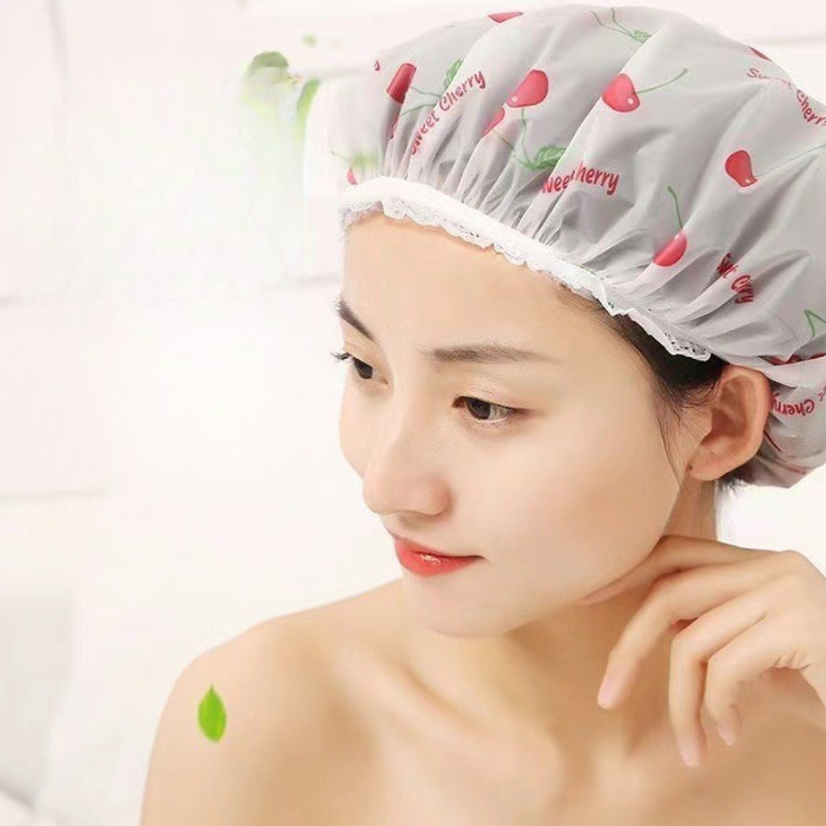 Gorro Ducha Impermeable Reutilizable Bano Elastico Mujer Ajustable-3