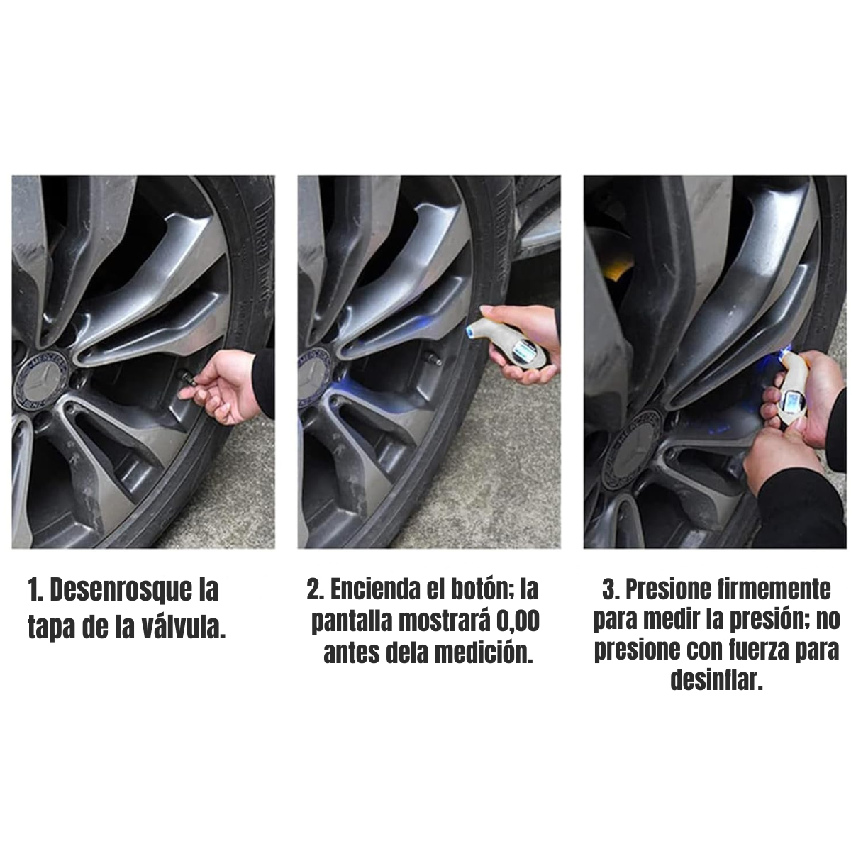 Medidor Presi n Neum ticos Digital Auto Moto Calibrador 100psi-5