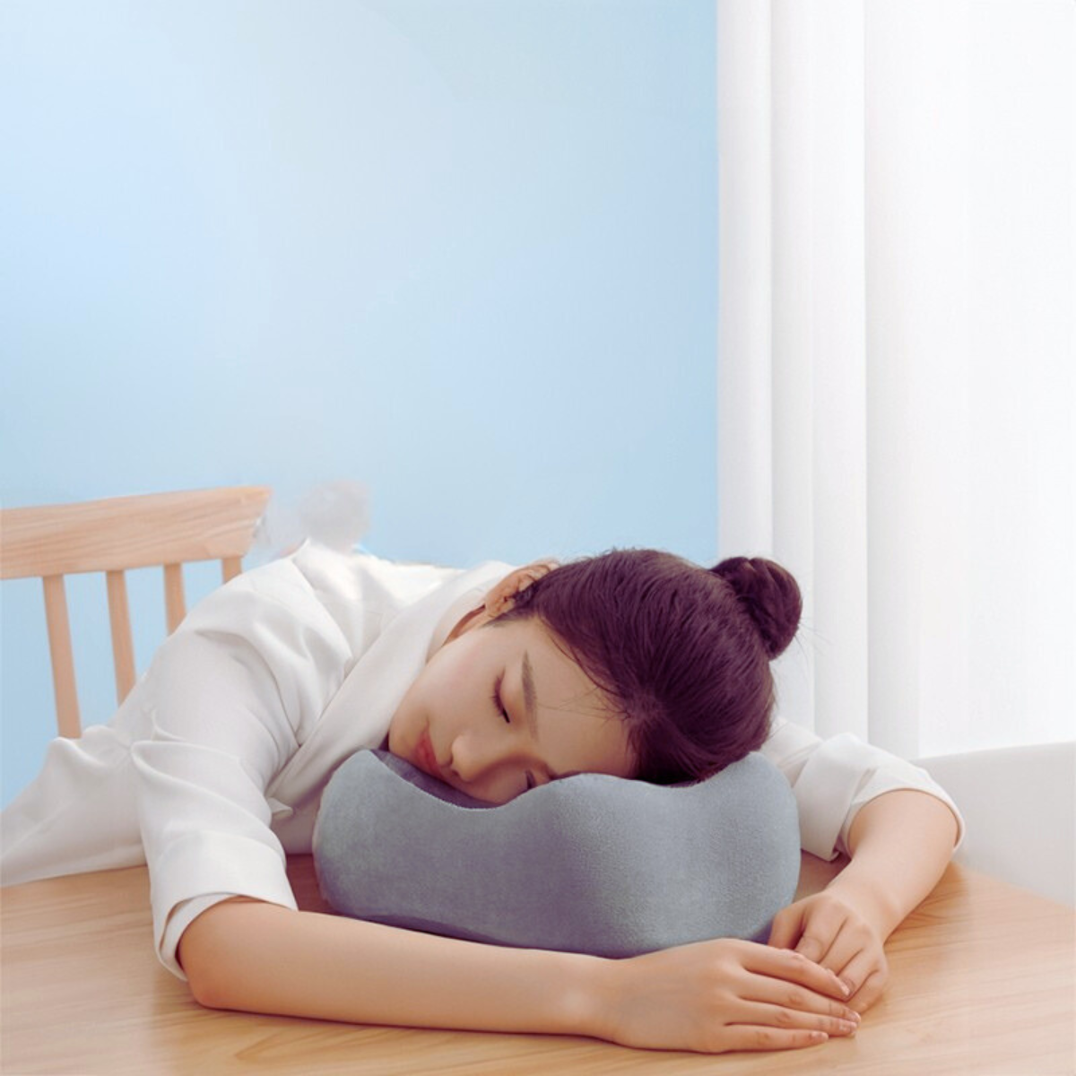 Almohada Viaje Cuello Espuma Memoria Con Bolsillo Celular-3