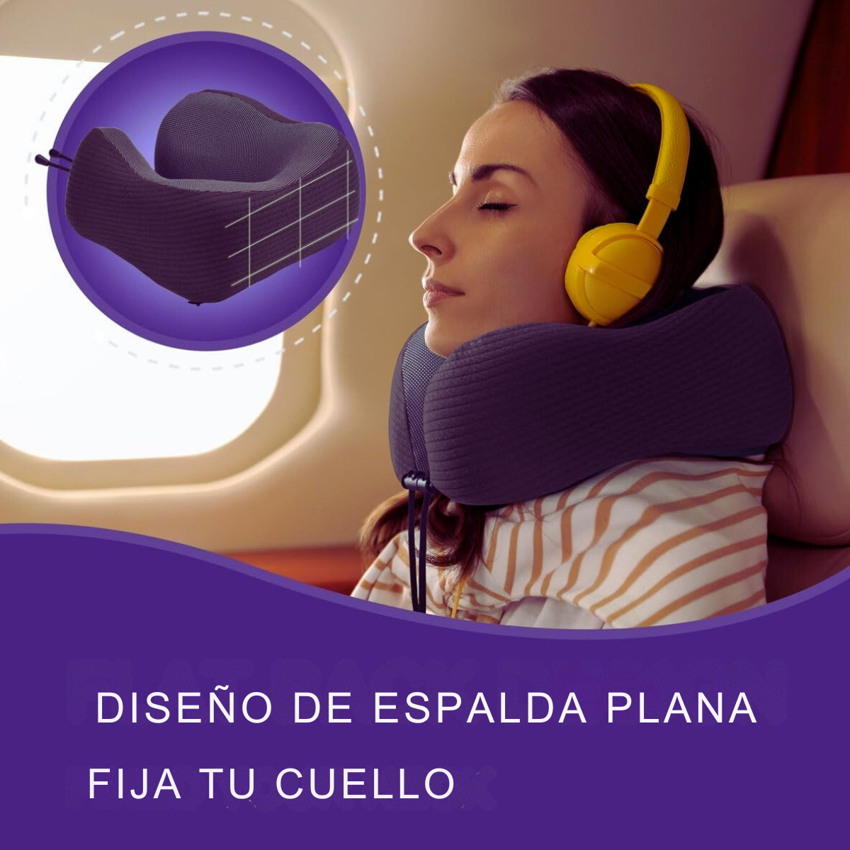 Almohada Viaje Cuello Espuma Memoria Con Bolsillo Celular-4