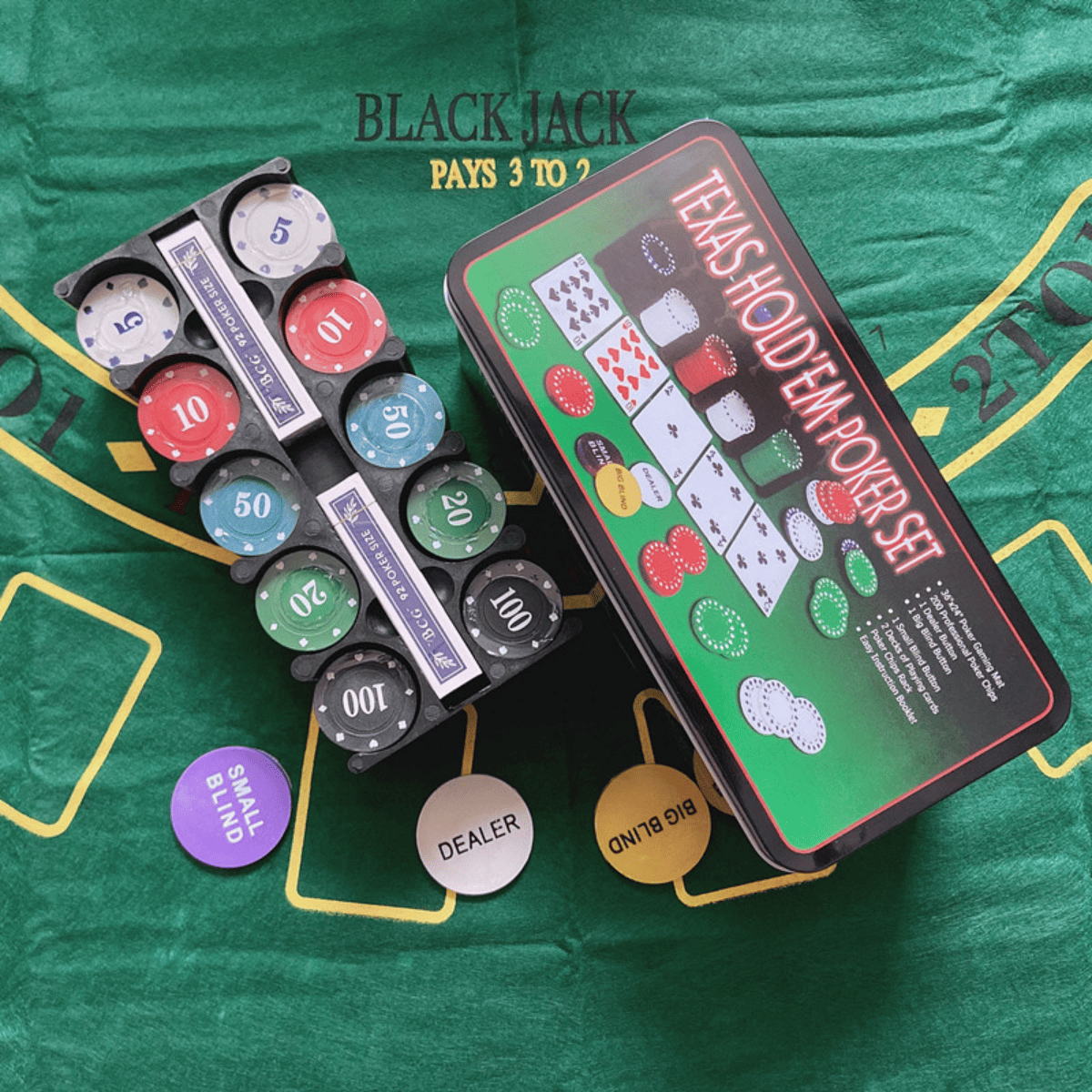 Set De Poker 200 Fichas Malet n Cartas Naipes Con Pa o y Estuche-4