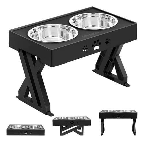 Comedero Bebedero Ajustable Para Mascotas Cuencos Elevados-0