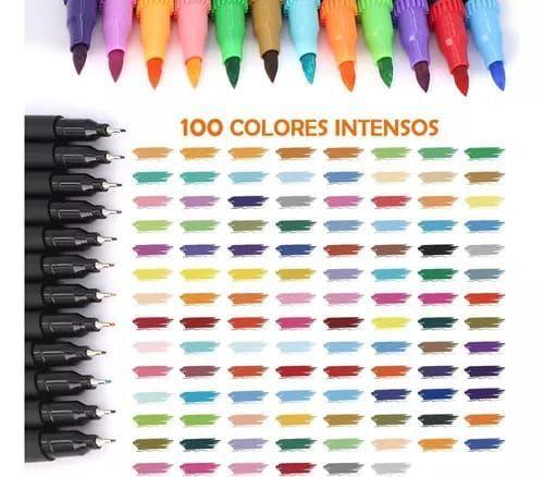 Lettering 100 Colores Dual Tipbrush Pens Plumon Doble Pincel-2
