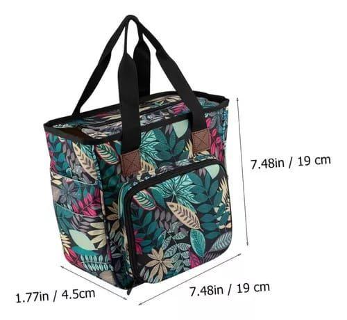 Bolso Porta Tejido Lana Palillos Crochet Tipo Cartera Grande-4