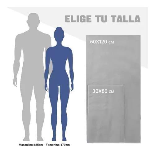 Toalla De Microfibra Set X2 120x60 80x30 + Estuche Colores GRIS-1