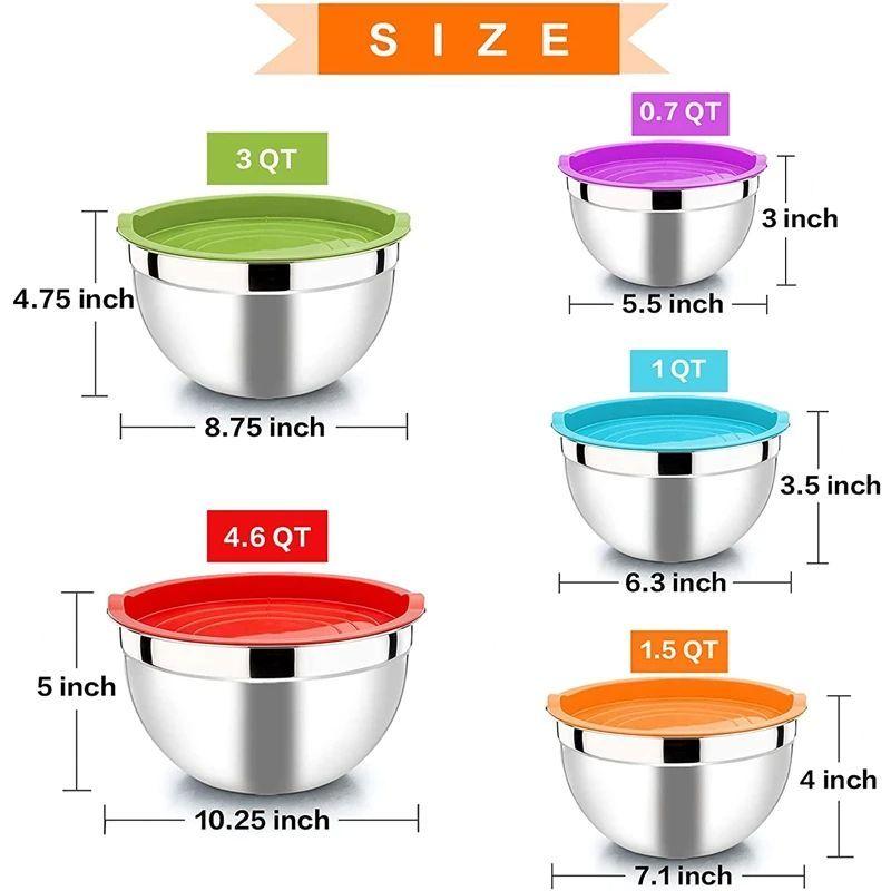 SET 5 BOWLS ACERO INOXIDABLE CON TAPA-2