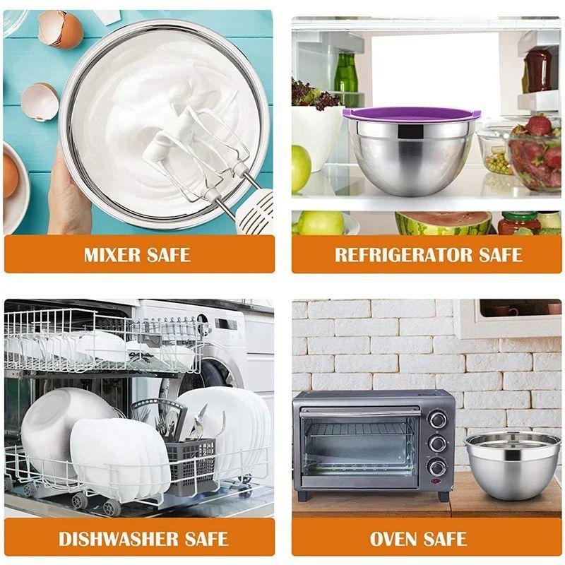 SET 5 BOWLS ACERO INOXIDABLE CON TAPA-3