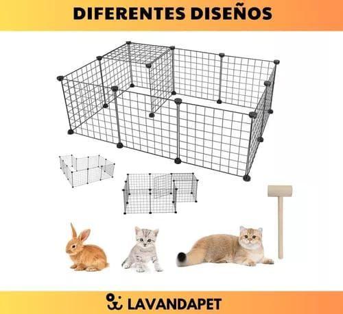 JAULA ARMABLE CON MANTA DE 12 PANELES PERRO CONEJO CUY CORRAL-1