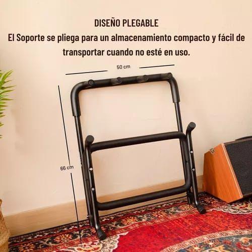 Soporte Guitarra Atril Soporte Triple Para Guitarra Bajo Pie-2