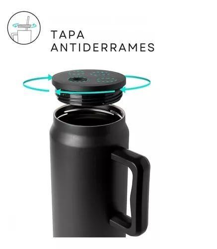 Vaso Termo Para Agua Cafe 1500ml Acero Inox +tapa+bombilla-2