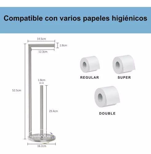 Soporte De Papel Higiénico Confort Pedestal Organizador Baño PLATEADO-1