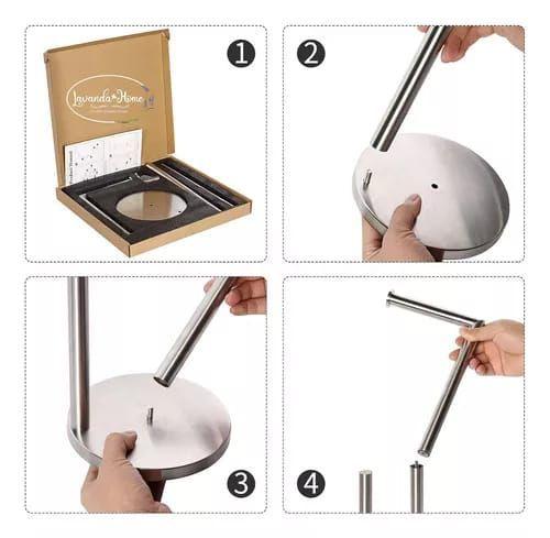 Soporte De Papel Higiénico Confort Pedestal Organizador Baño PLATEADO-3
