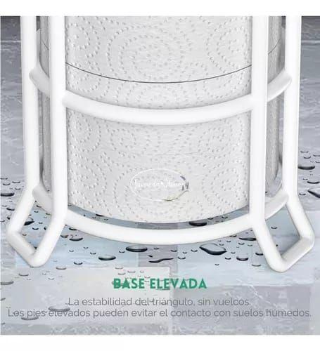 SOPORTE DE PAPEL HIGIÉNICO CONFORT PEDESTAL ORGANIZADOR BAÑO CON BASE NEGRO-2