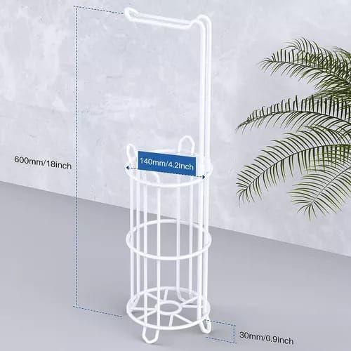SOPORTE DE PAPEL HIGIÉNICO CONFORT PEDESTAL ORGANIZADOR BAÑO BLANCO-1