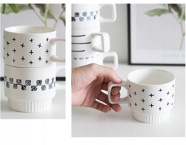 JUEGO DE 4 TAZAS DE CAFÉ APILABLES CON SOPORTE 320ML-2