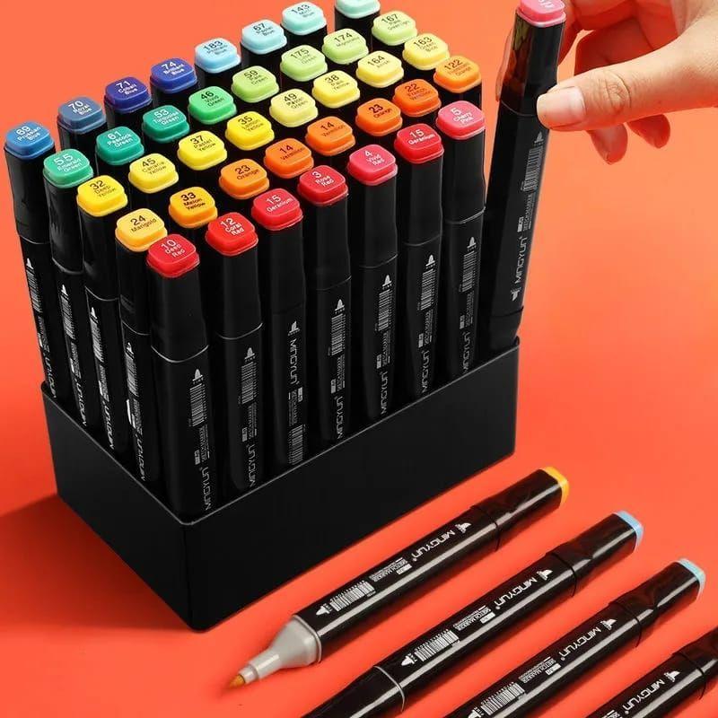 168 LÁPICES PARA COLOREAR MARCADORES DOBLE PUNTA + ESTUCHE-2