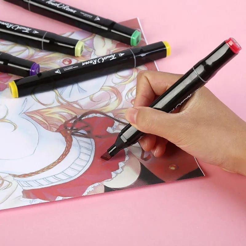 168 LÁPICES PARA COLOREAR MARCADORES DOBLE PUNTA + ESTUCHE-3