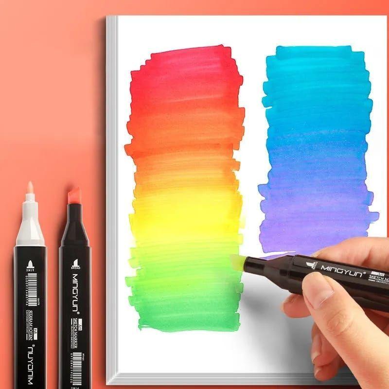 168 LÁPICES PARA COLOREAR MARCADORES DOBLE PUNTA + ESTUCHE-1