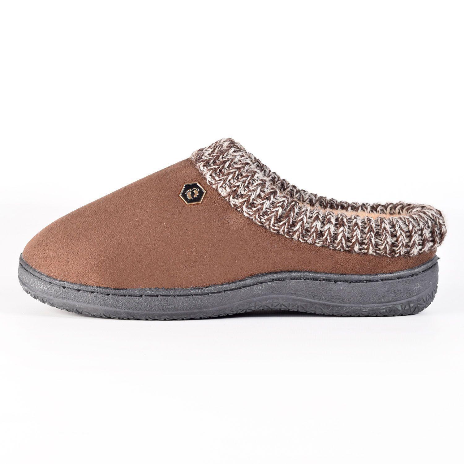 PANTUFLA CHAUDES HOMBRE SIMON SUEDE CUELLO LANA CAFÉ-1