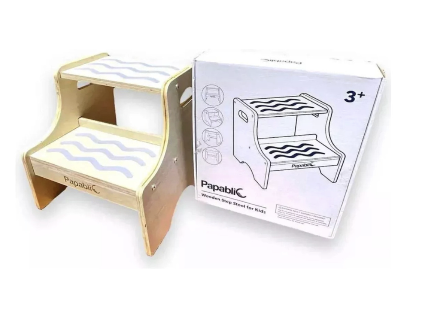 Piso Alzador Escala Para Niños De Madera Banco Taburete-3