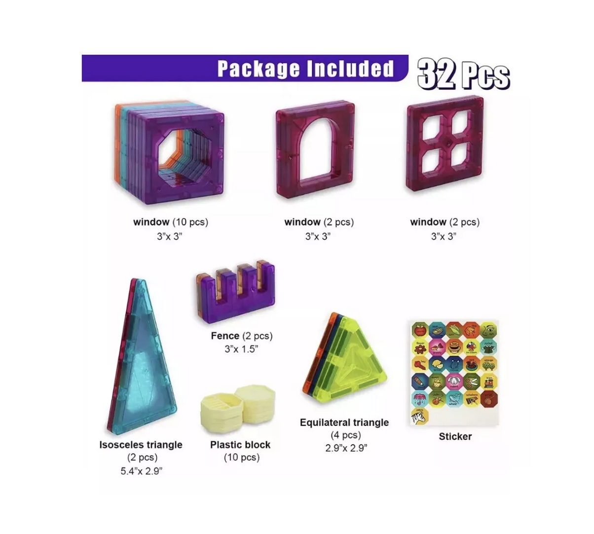 Bloques Magnéticos Genéricos 32 Piezas - Auto Cohete Didactico-6