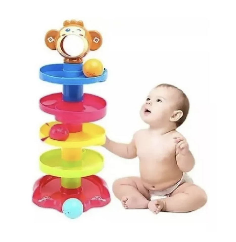 Juguete Didáctico Torre Tobogán Lanza Pelotas Para Bebés-0