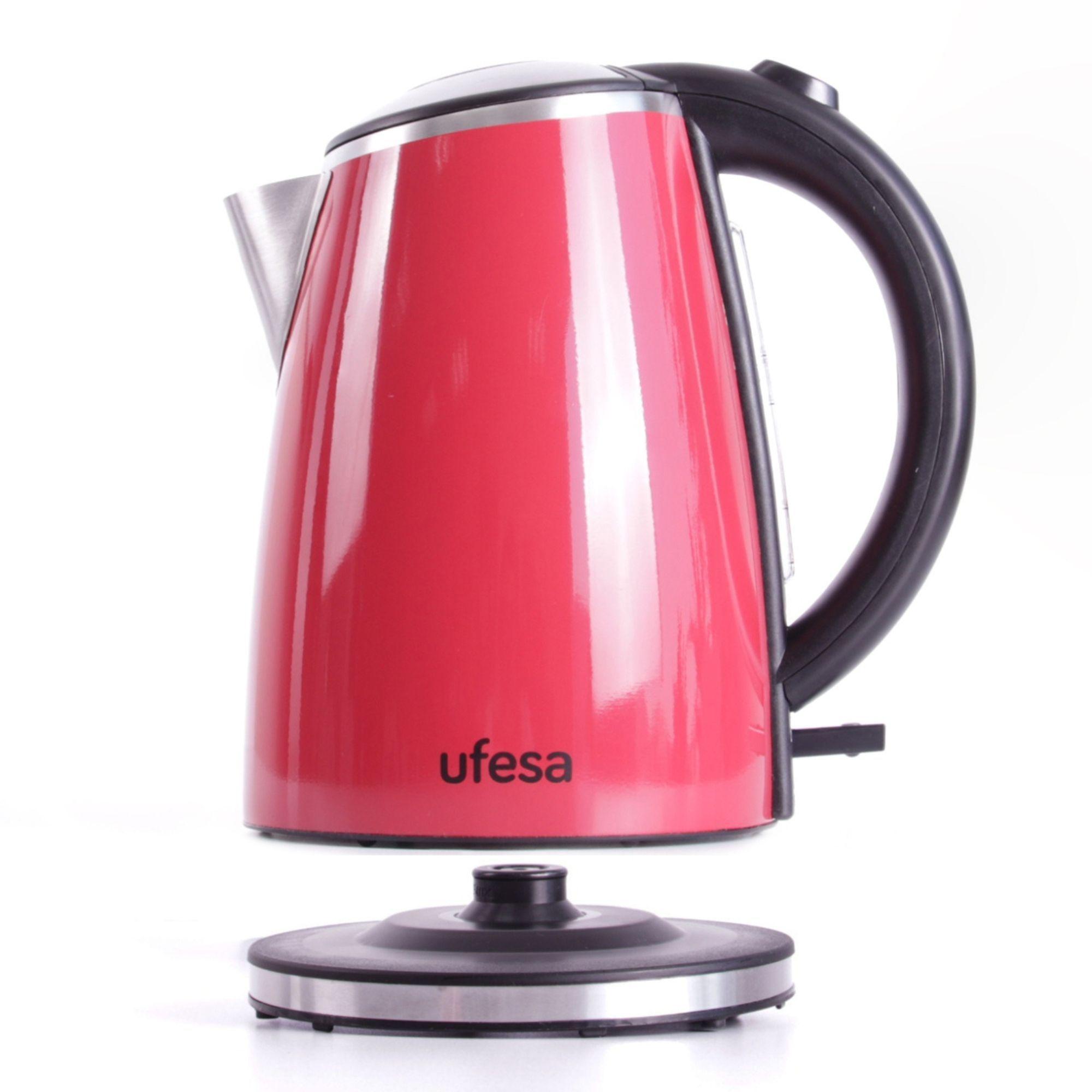 Hervidor Ufesa HA1274E Inox Rojo 1,7 Lts-1