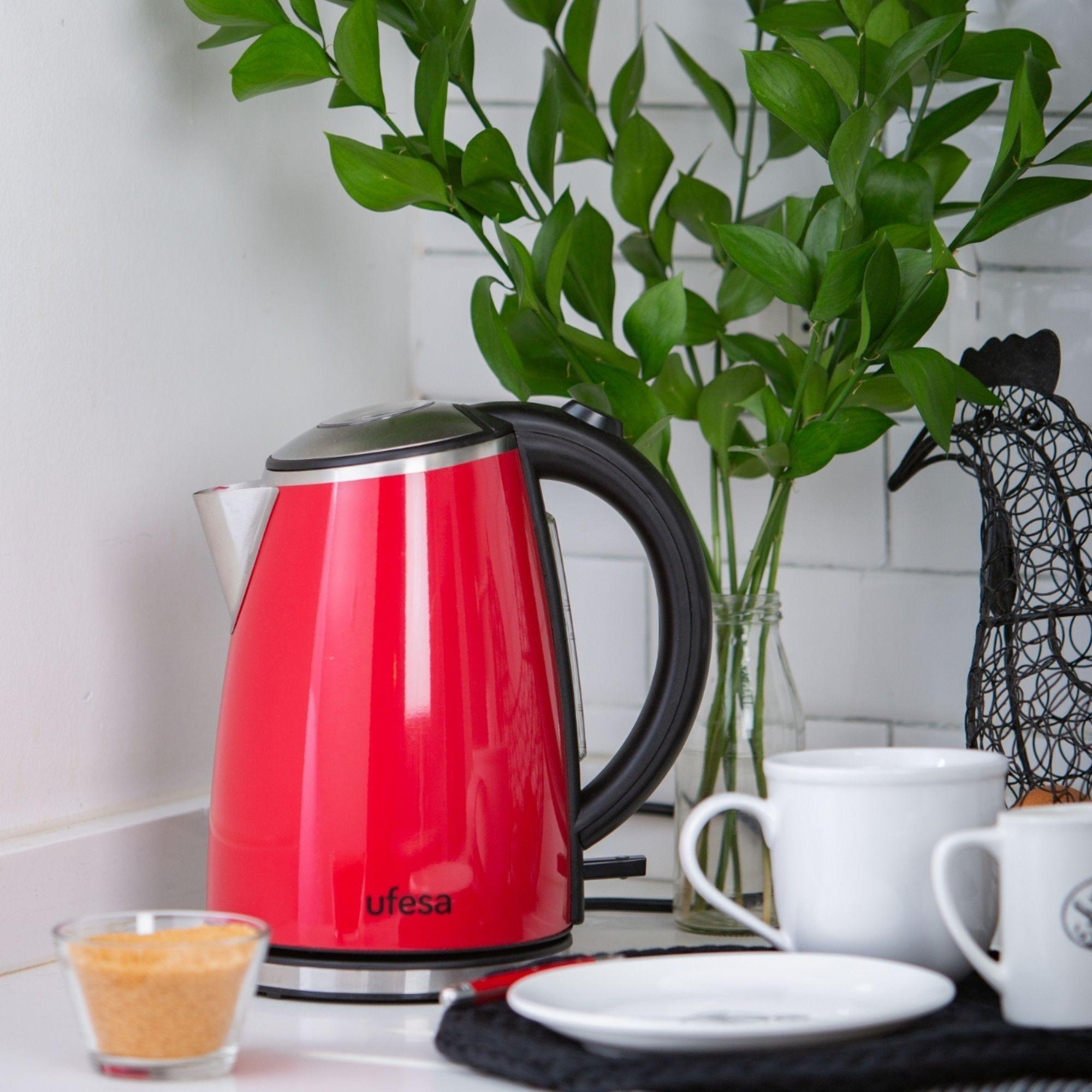 Hervidor Ufesa HA1274E Inox Rojo 1,7 Lts-6