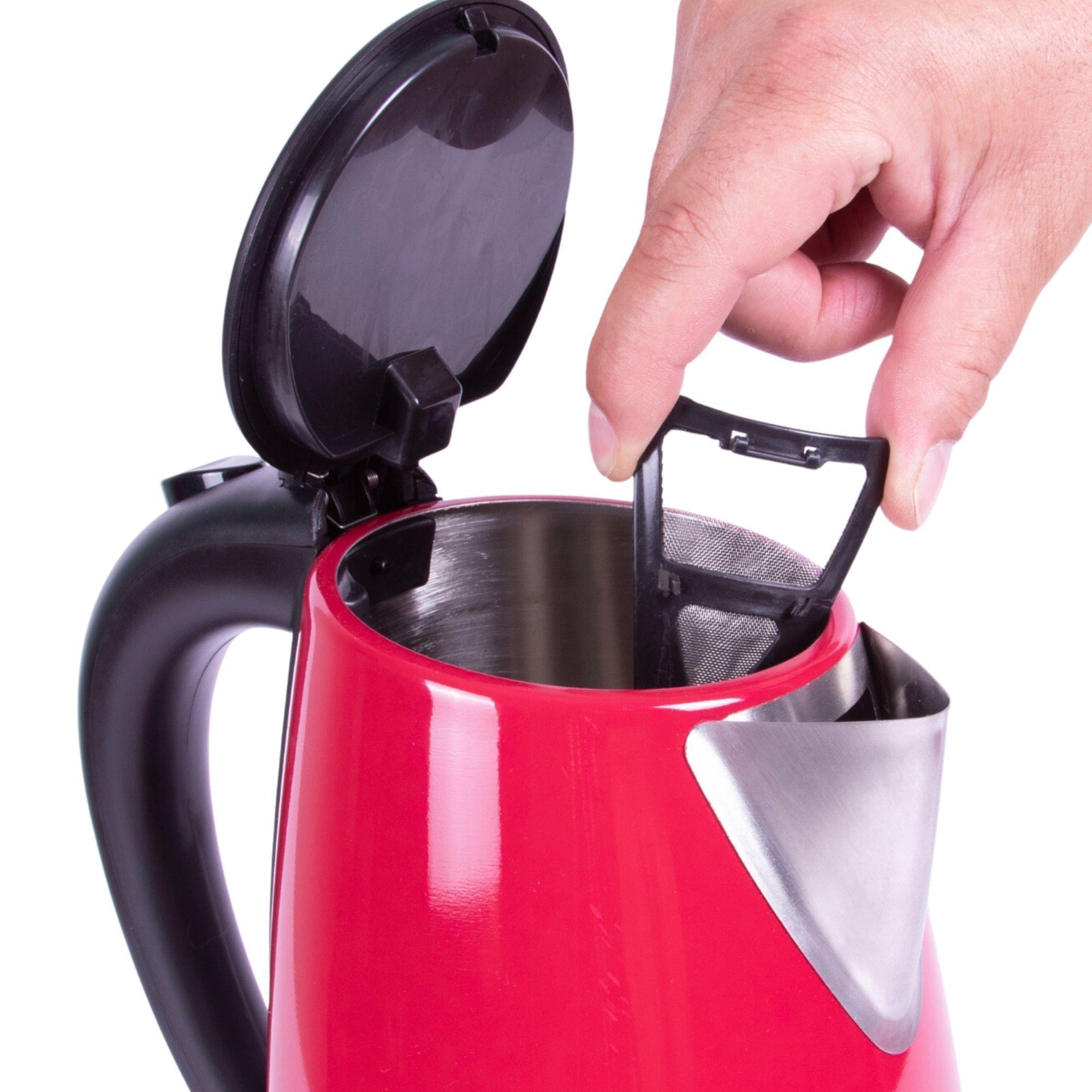 Hervidor Valory VK1000 Inox Rojo 1,7 Lts-4