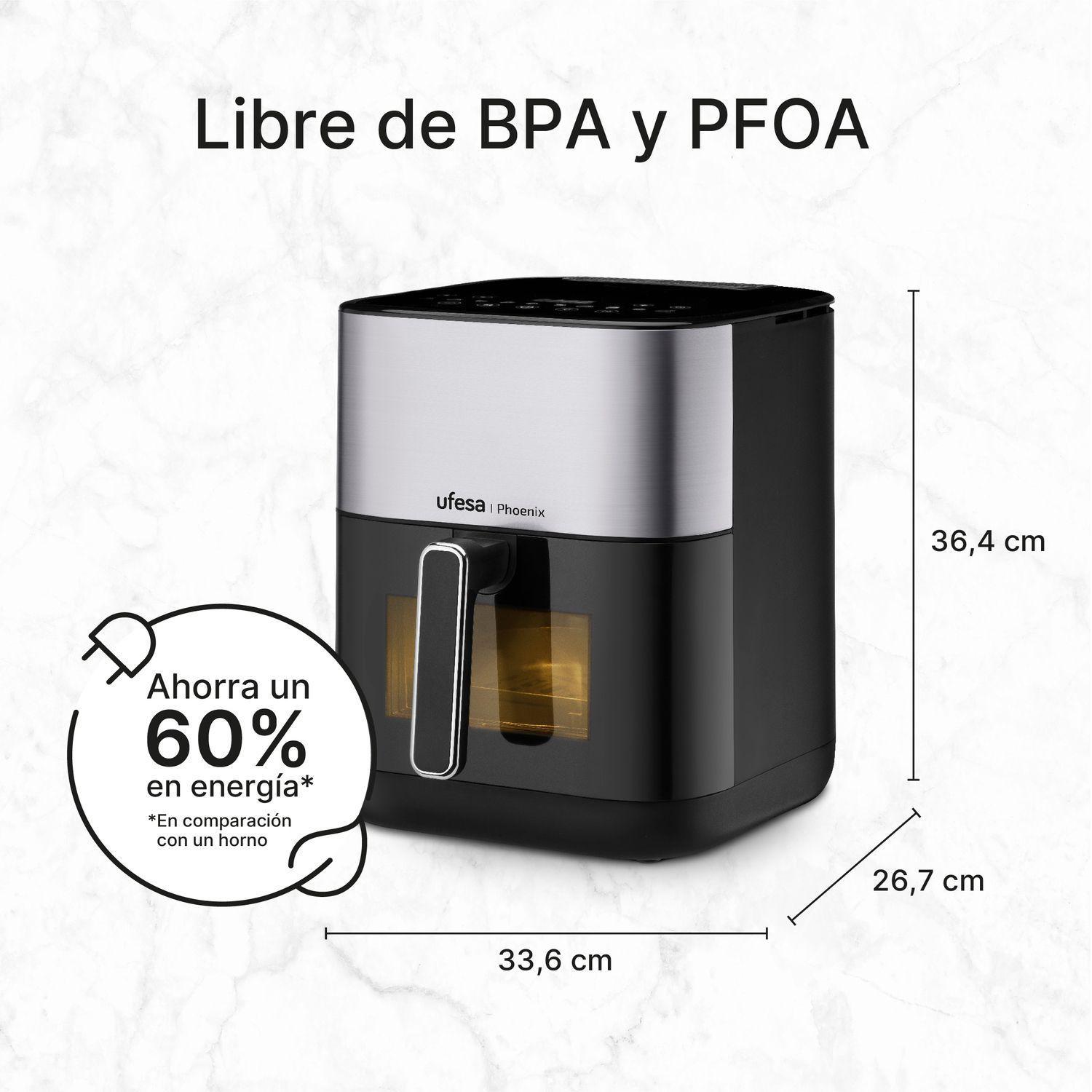 Freidora de Aire Digital Ufesa Phoenix 6 L con vapor y doble resistencia-4