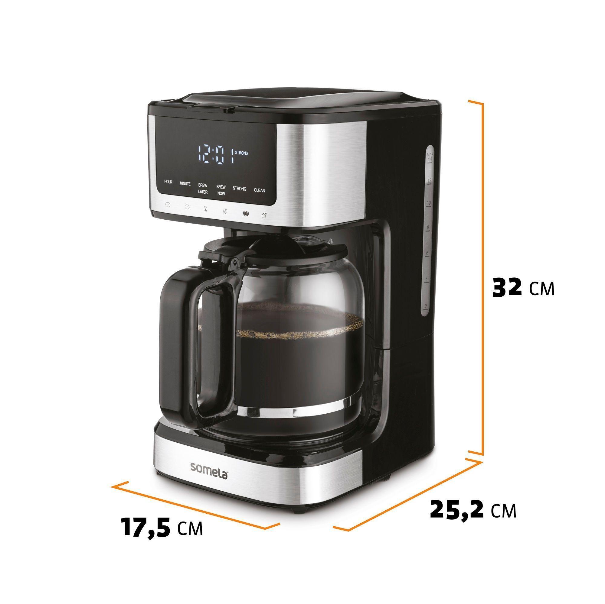 Cafetera de Goteo Somela SCM25XL Negro 14 Tazas 900 W-6