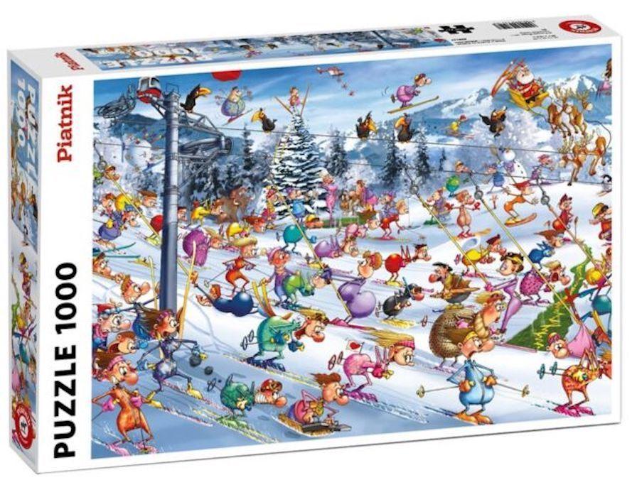 Puzzle 1000 Ruyer, Christmas Skiing - Piatnik-0