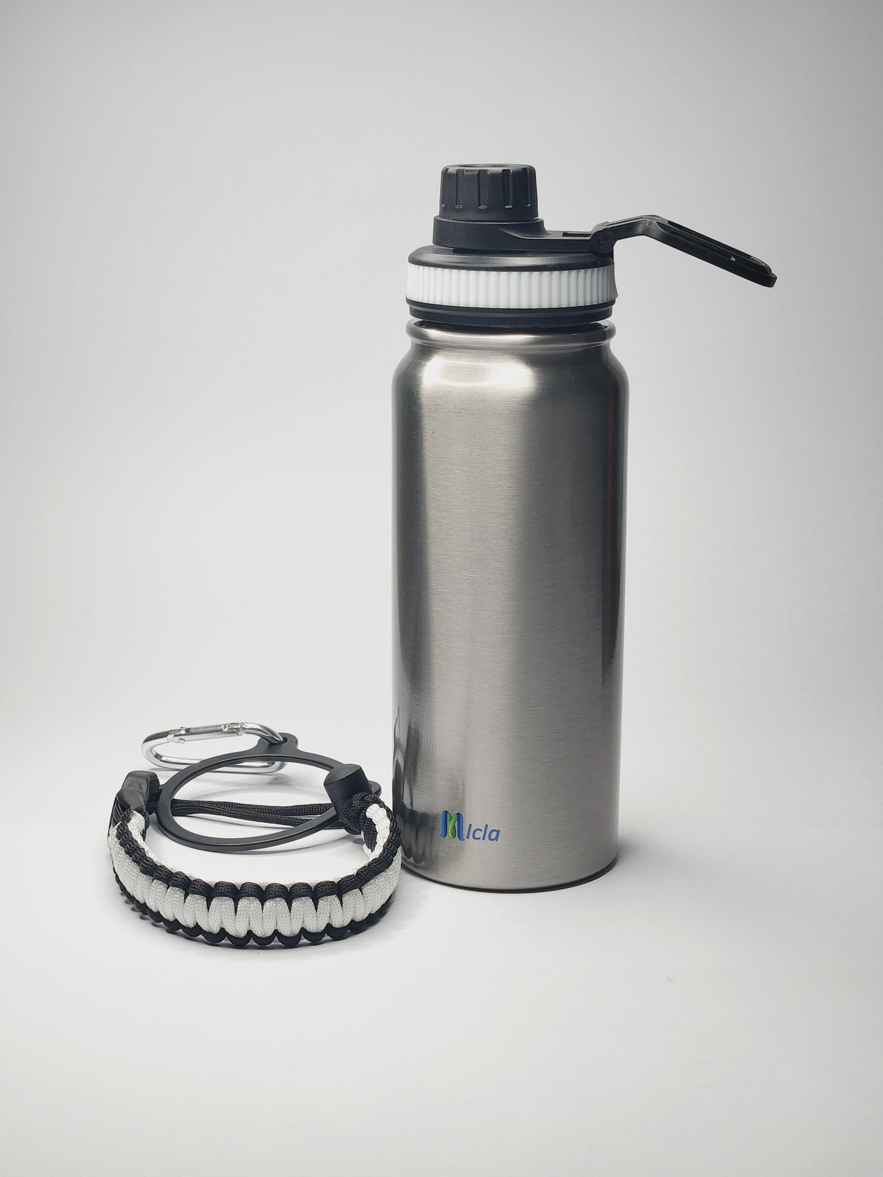 Botella de agua insulada con cuerda Paracord-3