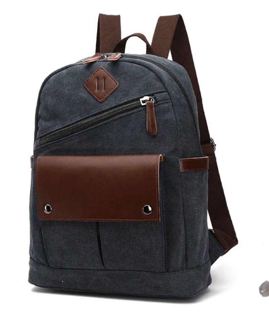 Mochila vintage con detalles ecocuero-0