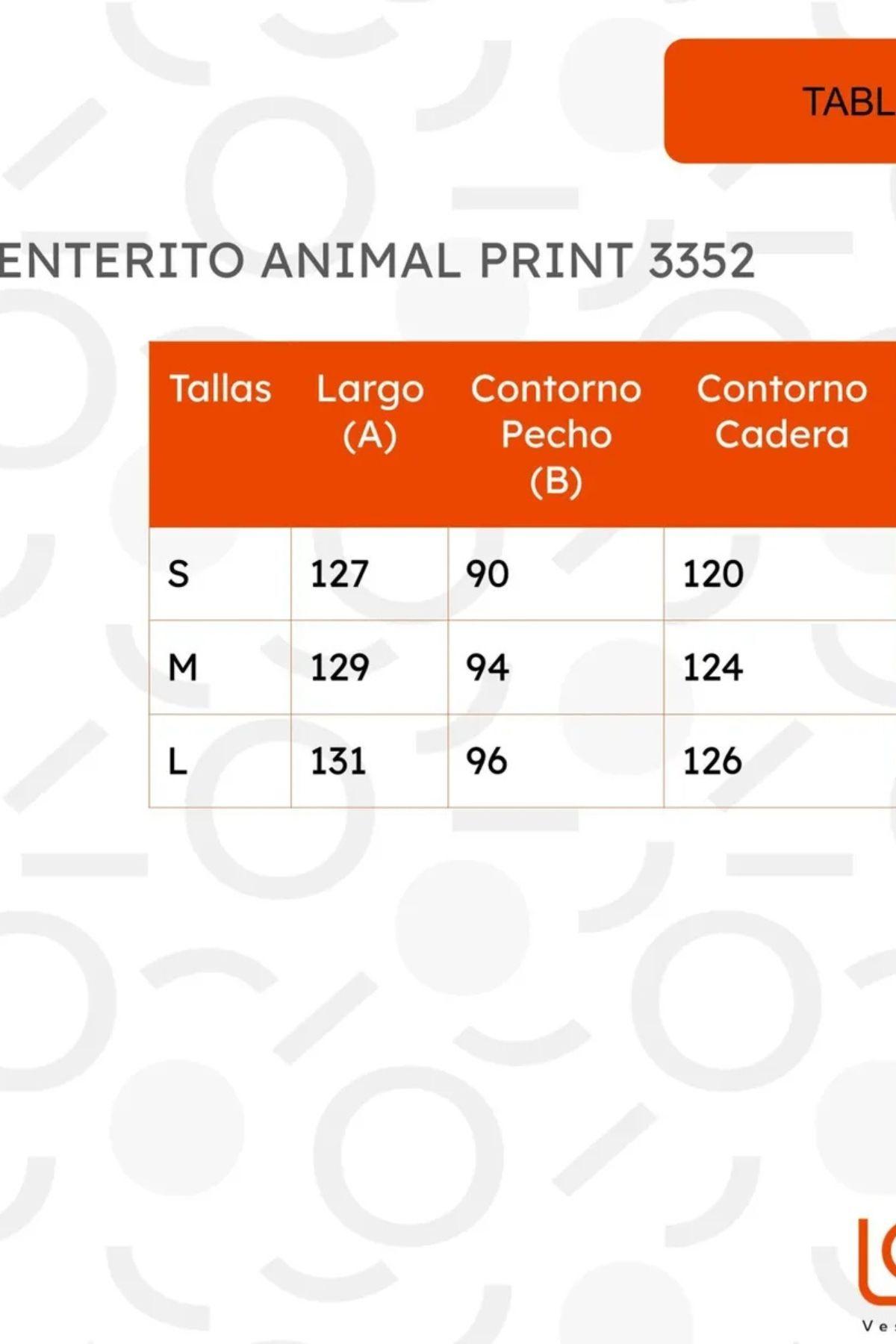 Enterito Animal Print. Largo Primavera, Tendencia Viral. 3352-3