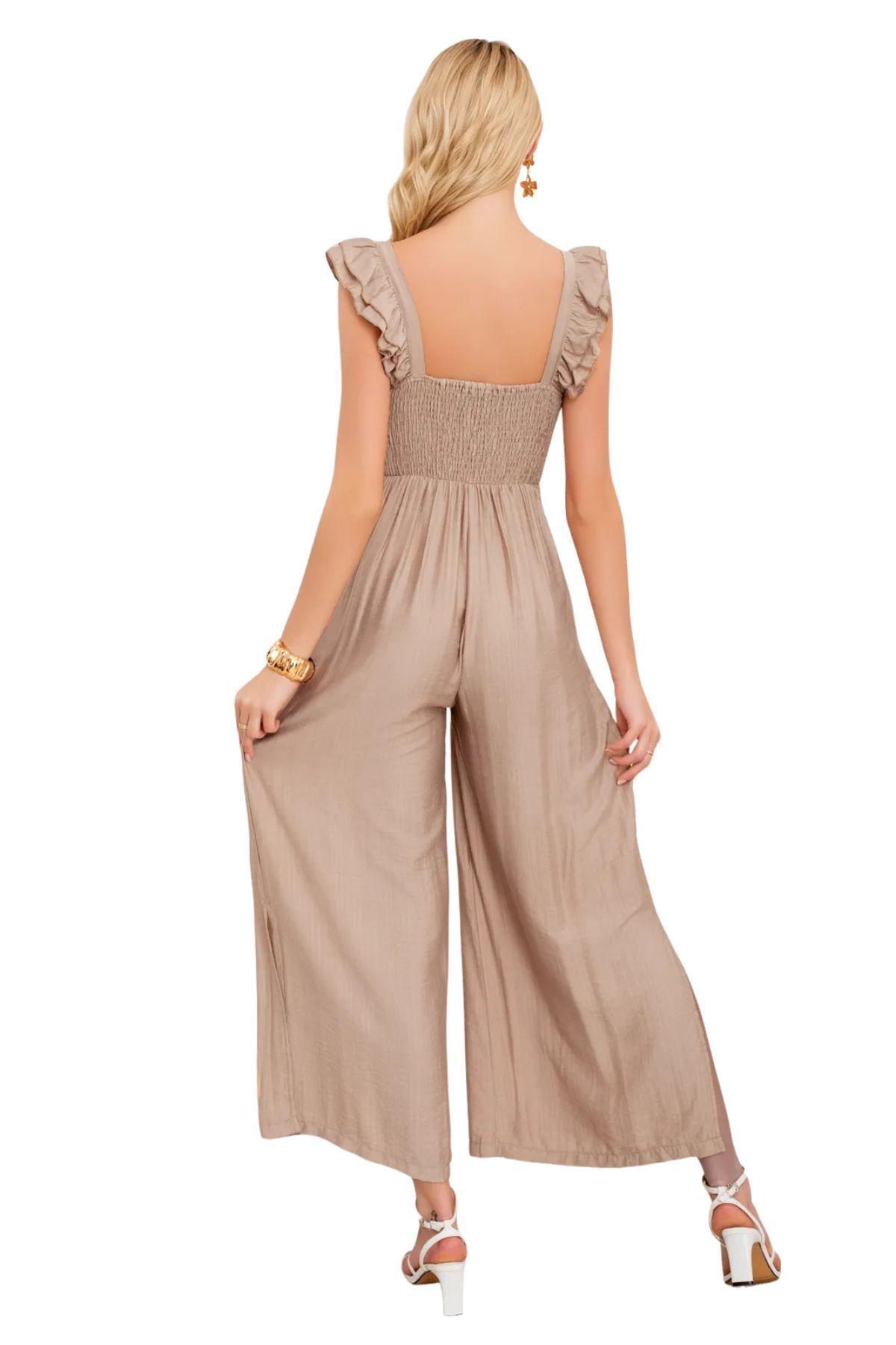 Enterito Largo Tipo Palazzo Con Tirantes Anchos Y Bolsillos. 3376-2