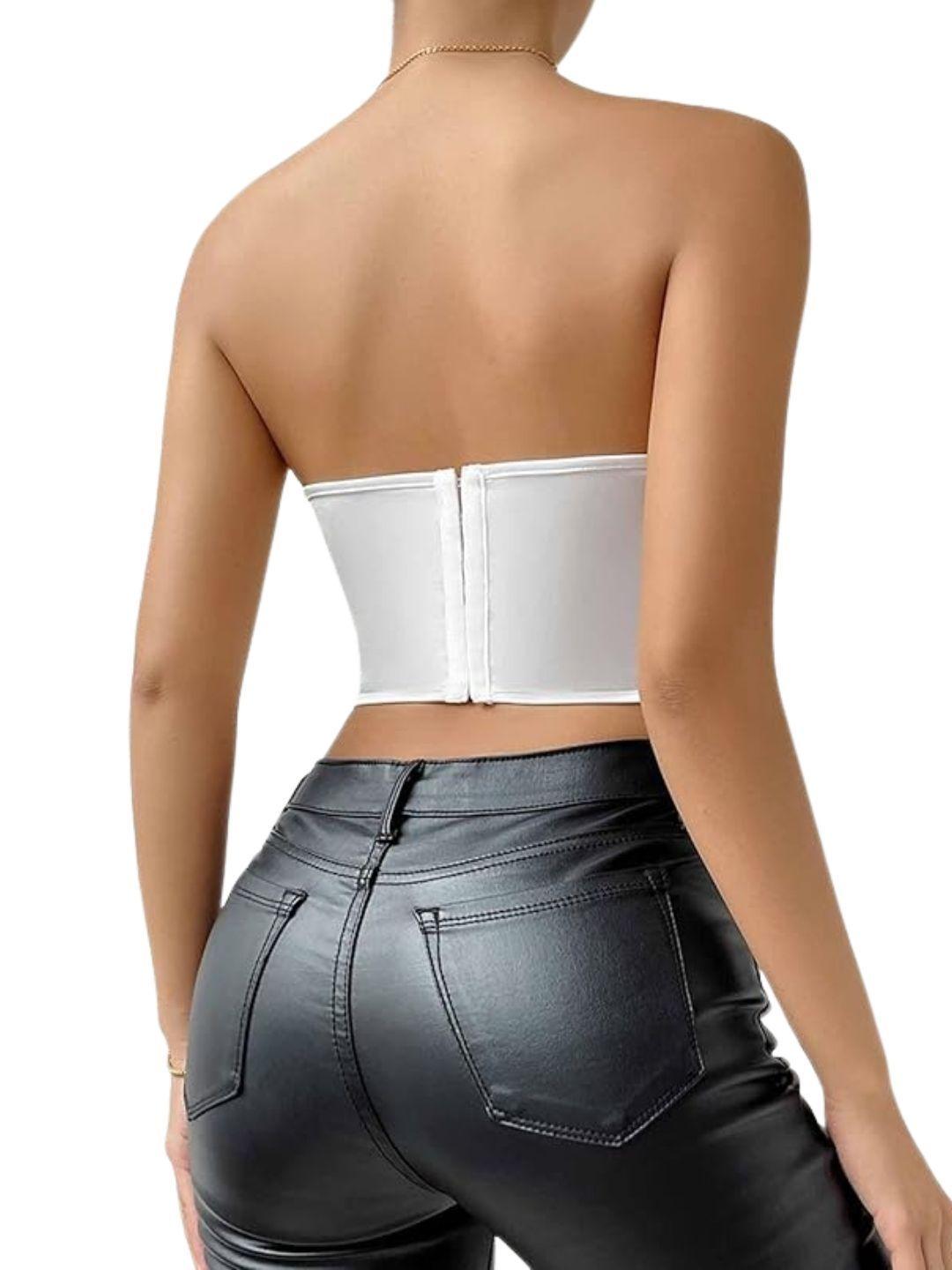 Corset Top Satinado Ajustable, Realza Busto Y Cintura. Sexy 005-5