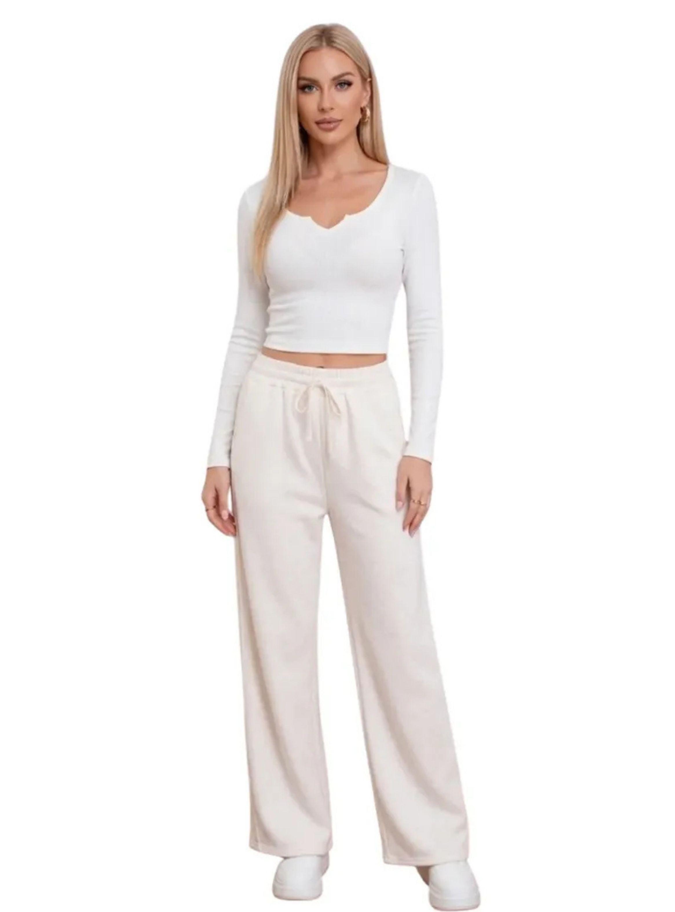 Pantalón Mujer Recto Buzo Jogger Versátil Interior Polar 0004-0