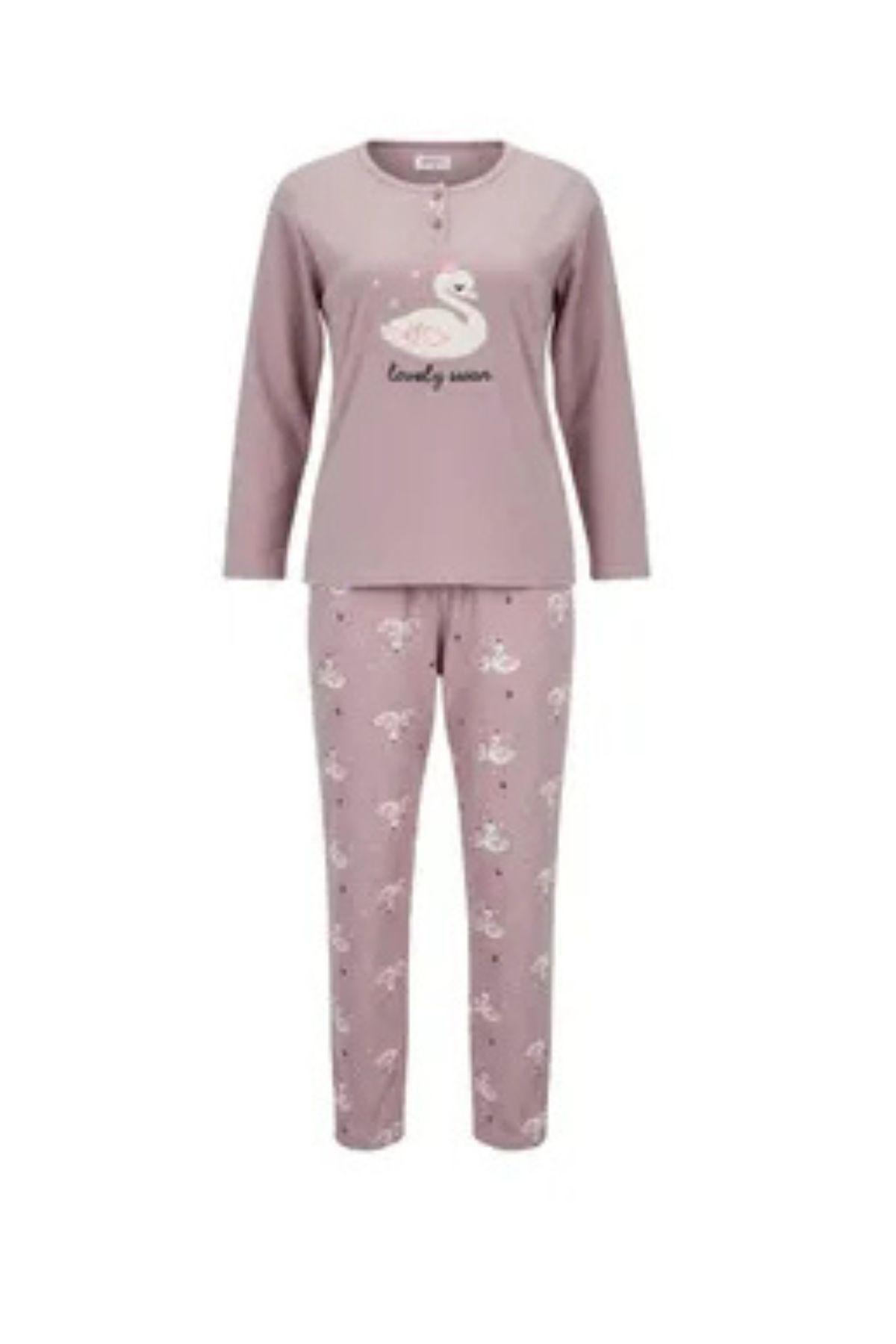 Pijama Mujer Micropolar. Flamengo. Dos Botones 495-4