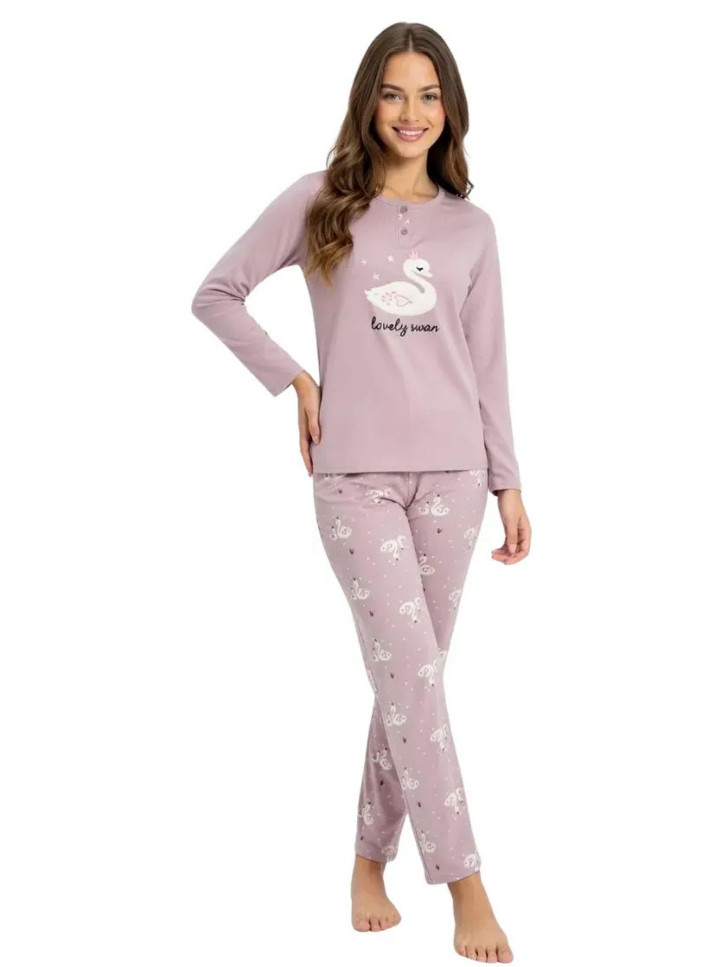 Pijama Mujer Micropolar. Flamengo. Dos Botones 495-3