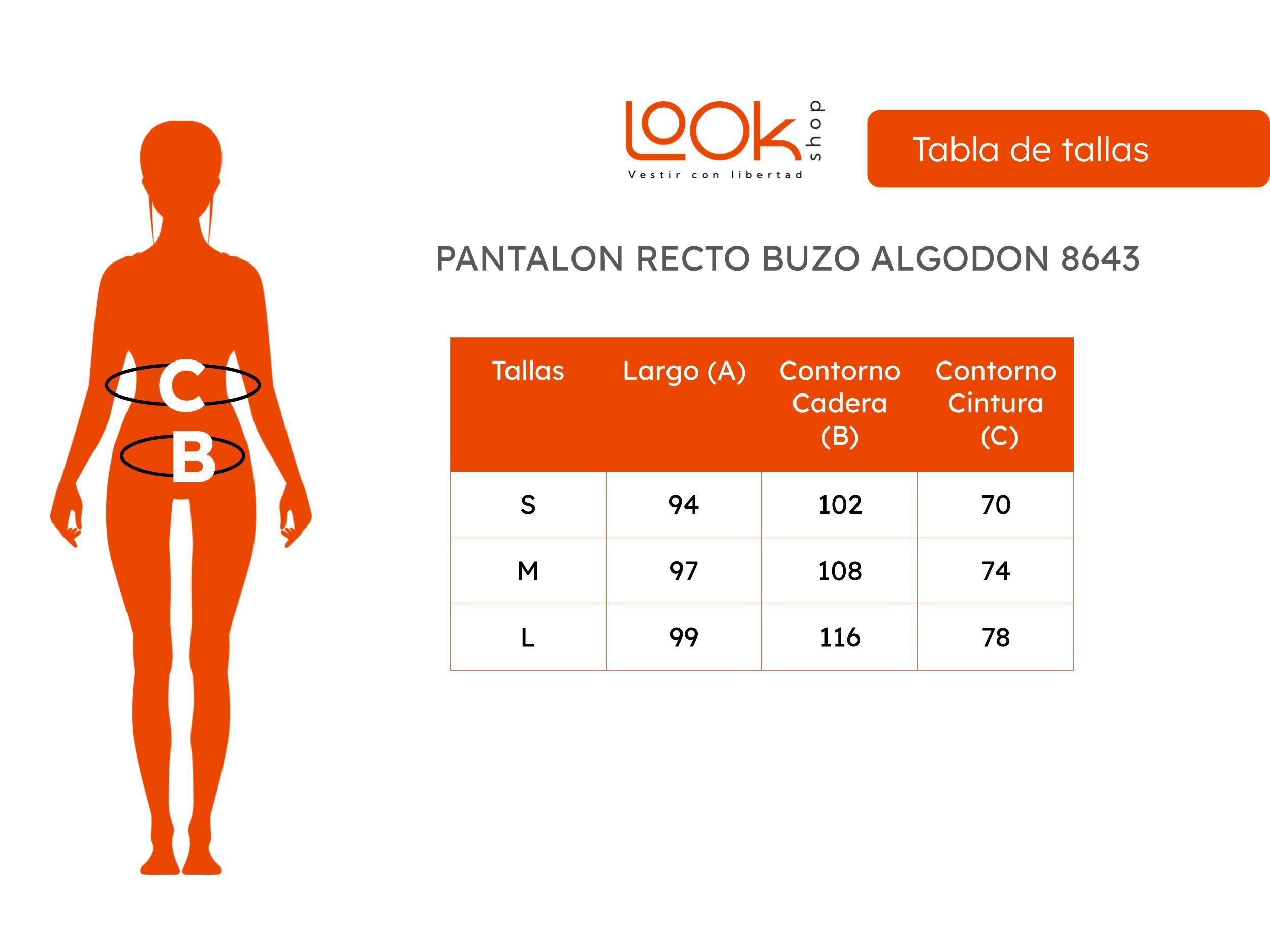 Pantalón Recto Buzo Algodón. Oversize Pierna Ancha. 8643-4