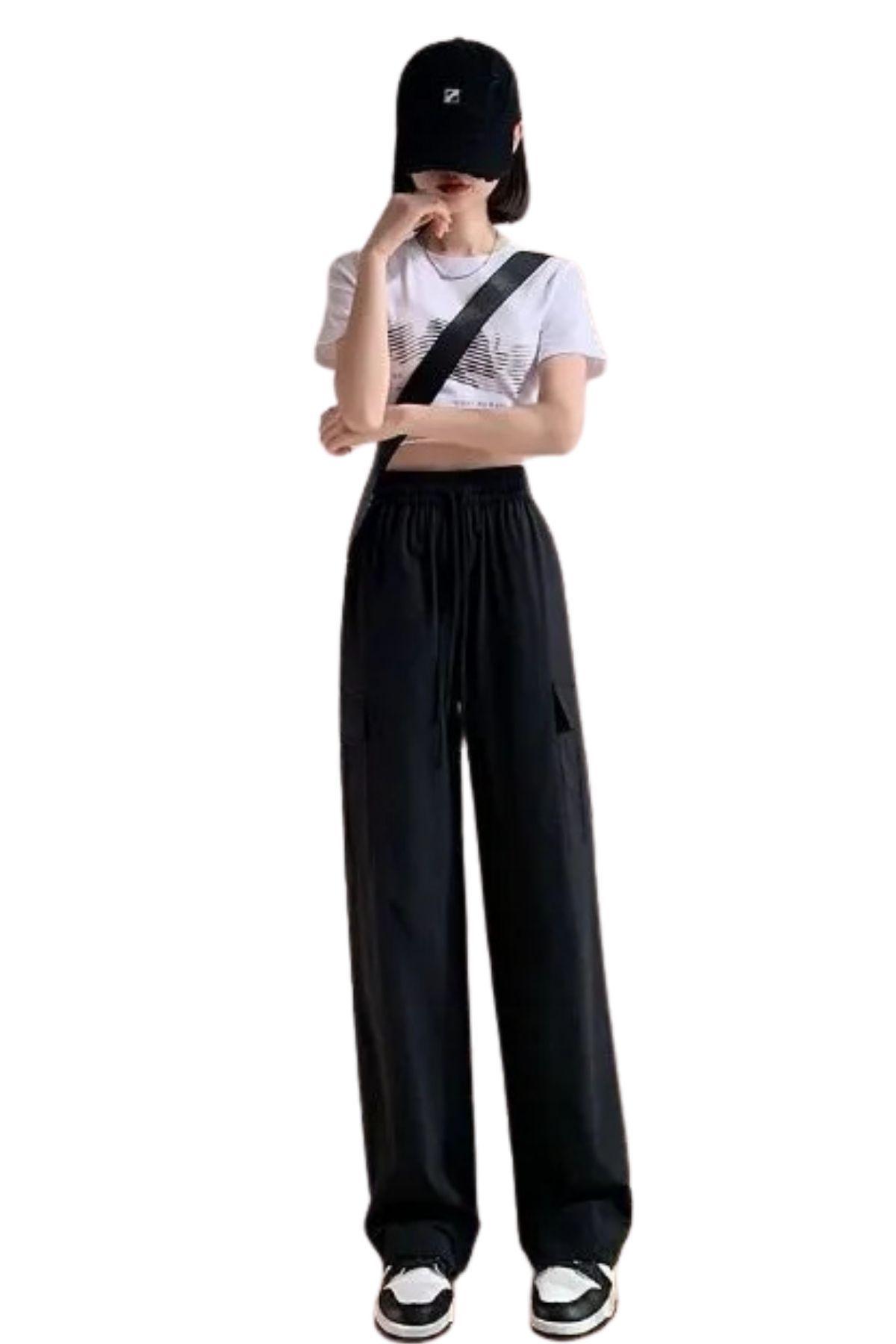 Pantalón Cargo Verano Mujer.tela Secado Rápido Con Bolsillos 2609-1