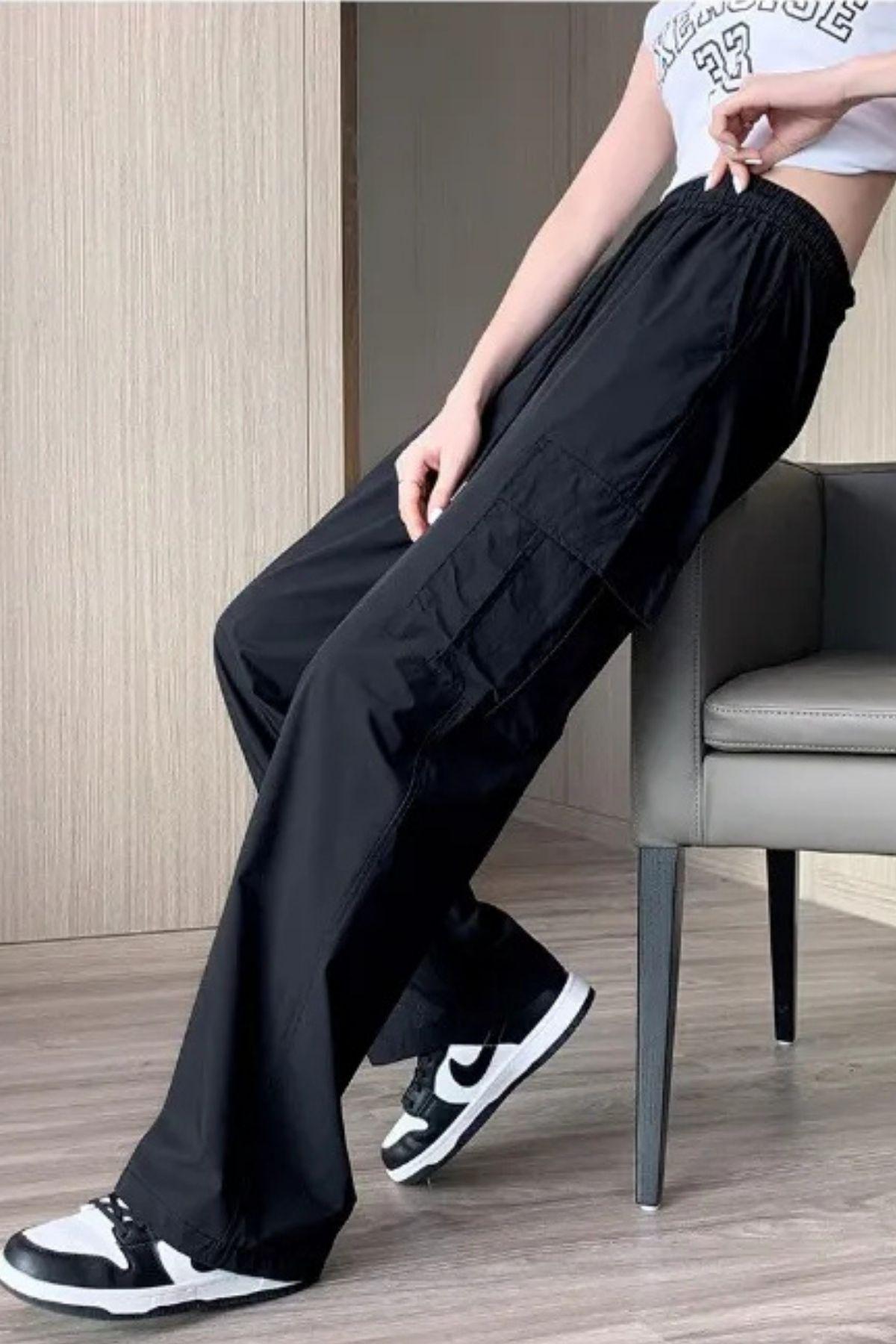 Pantalón Cargo Verano Mujer.tela Secado Rápido Con Bolsillos 2609-2