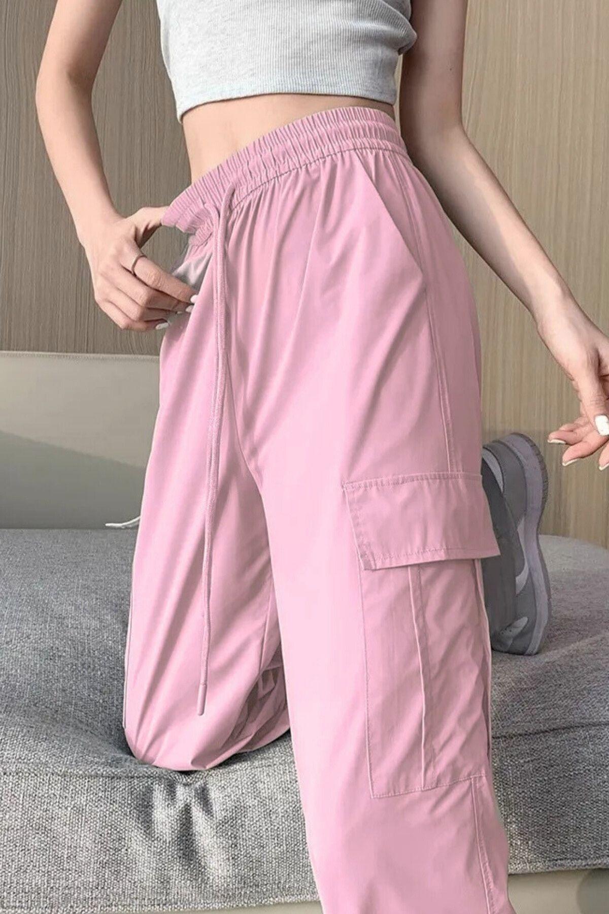 Pantalón Cargo Verano Mujer.tela Secado Rápido Con Bolsillos 2609-1