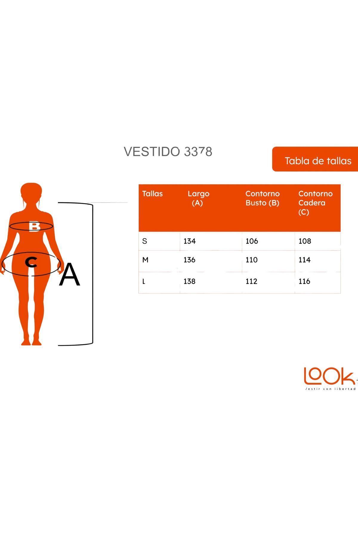 Vestido Largo Mujer, Recto Con Escote En V Y Bolsillos 3378-3