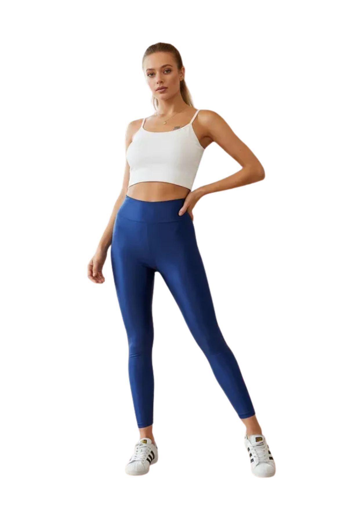 Calza Lycra Deportiva Mujer Tiro Alto Dupont Tela Altobrillo 548-4