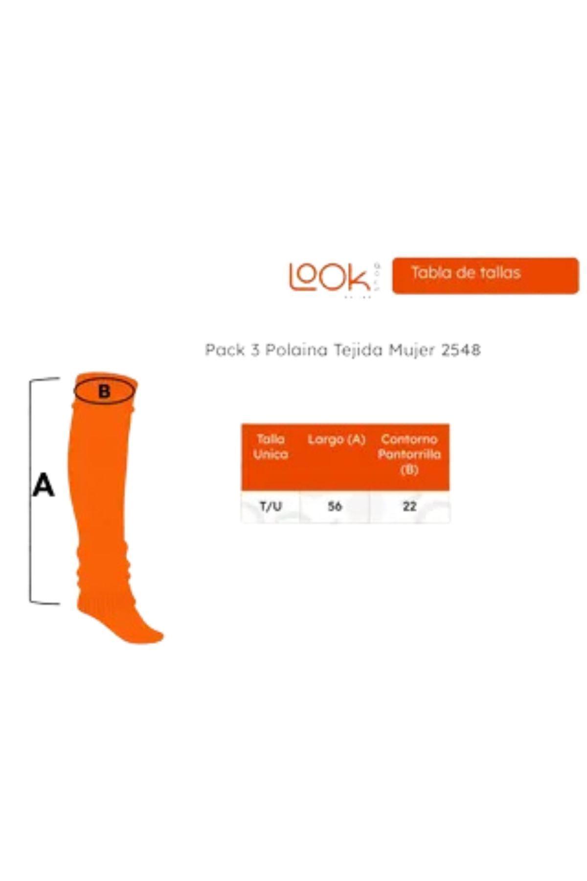 Pack 3 Polaina Lana Invierno Abrigadoras Mujer Niñas Colores 2548-4